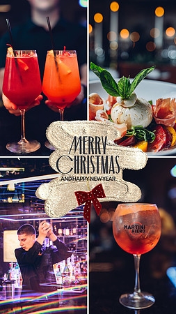 Gold Red Beige Vintage Christmas Photo Collage Animated Instagram Post (Your Story)